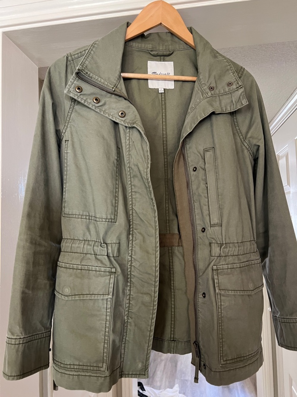 Madewell Green Utility Jacket with Multiple Pockets